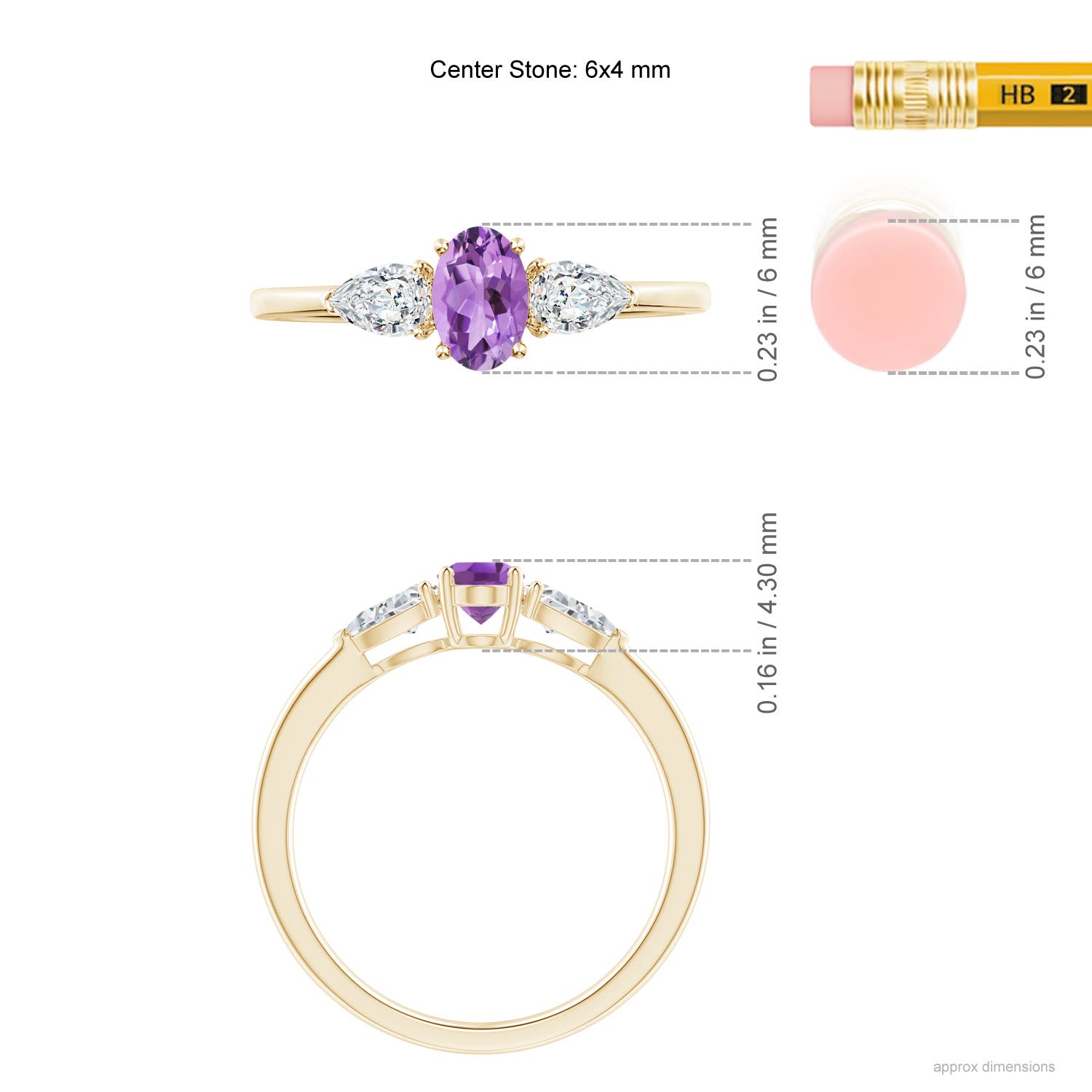 A - Amethyst / 0.8 CT / 14 KT Yellow Gold