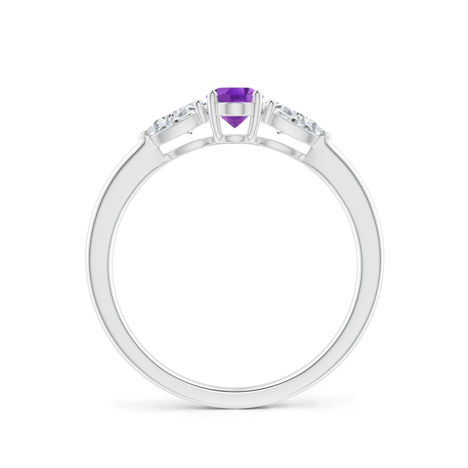 AA - Amethyst / 0.8 CT / 14 KT White Gold