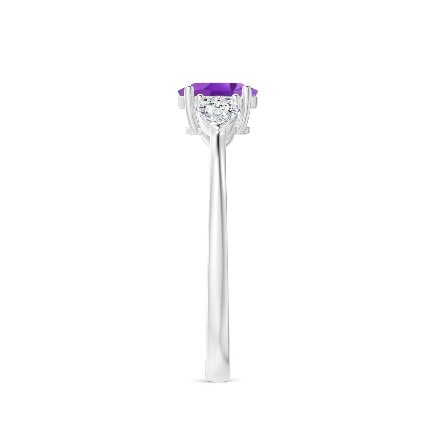 AA - Amethyst / 0.8 CT / 14 KT White Gold