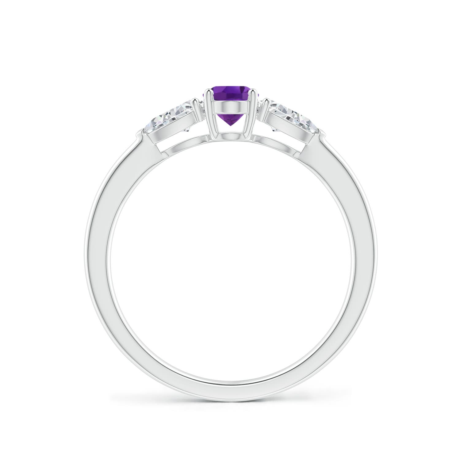 AAA - Amethyst / 0.8 CT / 14 KT White Gold