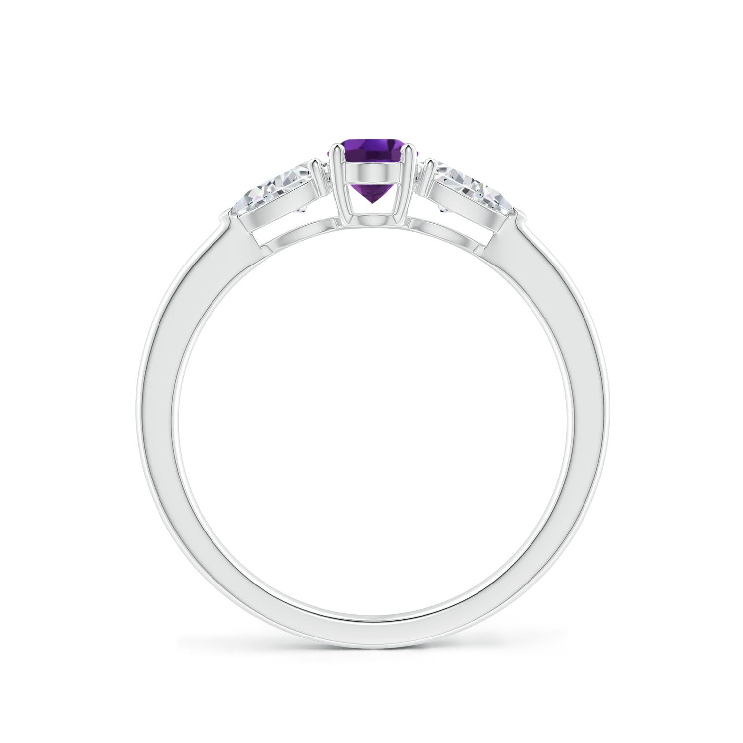 AAAA - Amethyst / 0.8 CT / 14 KT White Gold