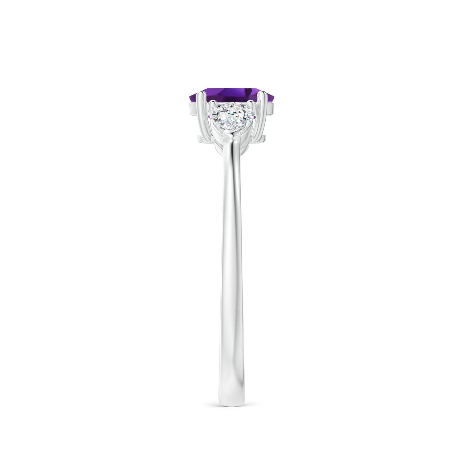 AAAA - Amethyst / 0.8 CT / 14 KT White Gold