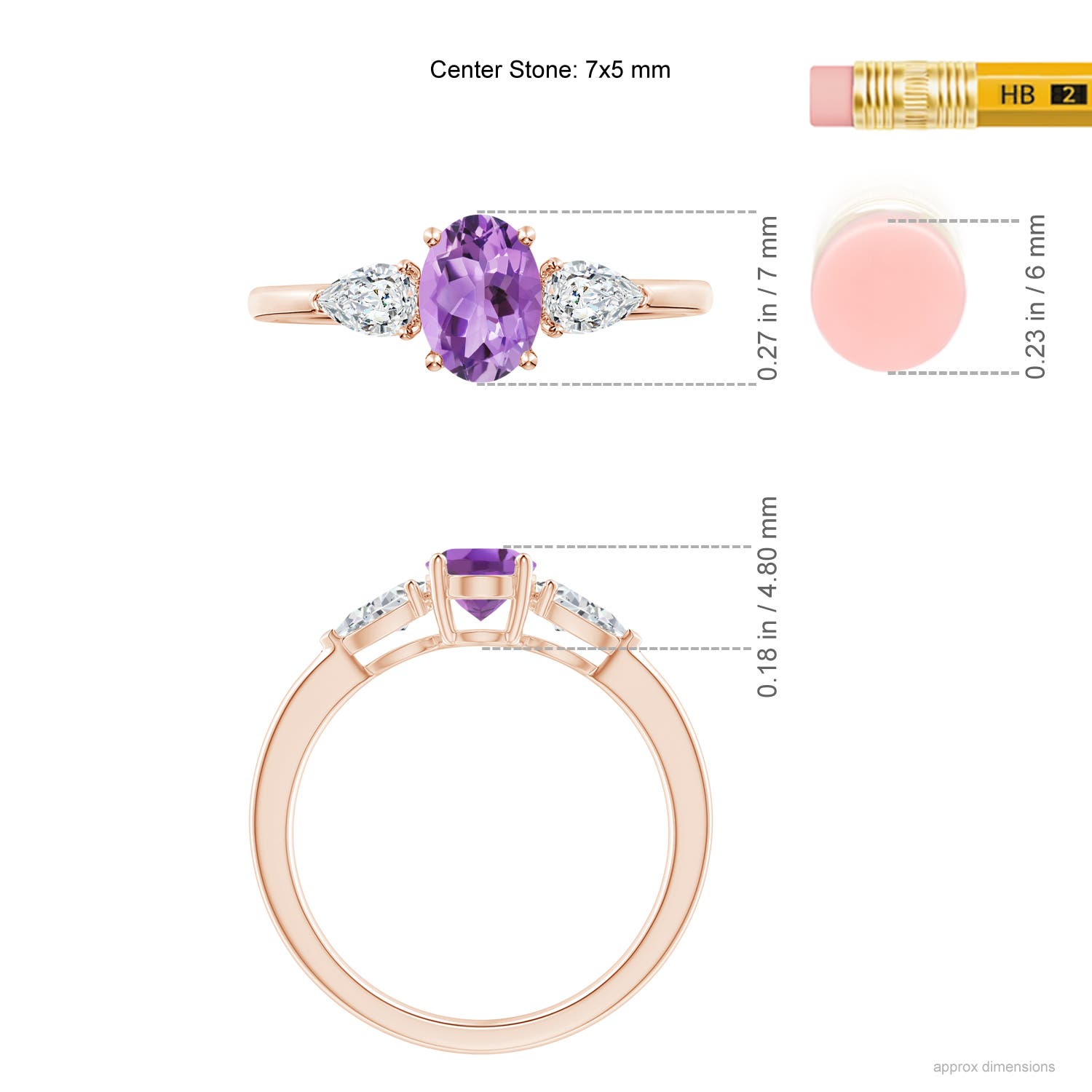 A - Amethyst / 1.1 CT / 14 KT Rose Gold