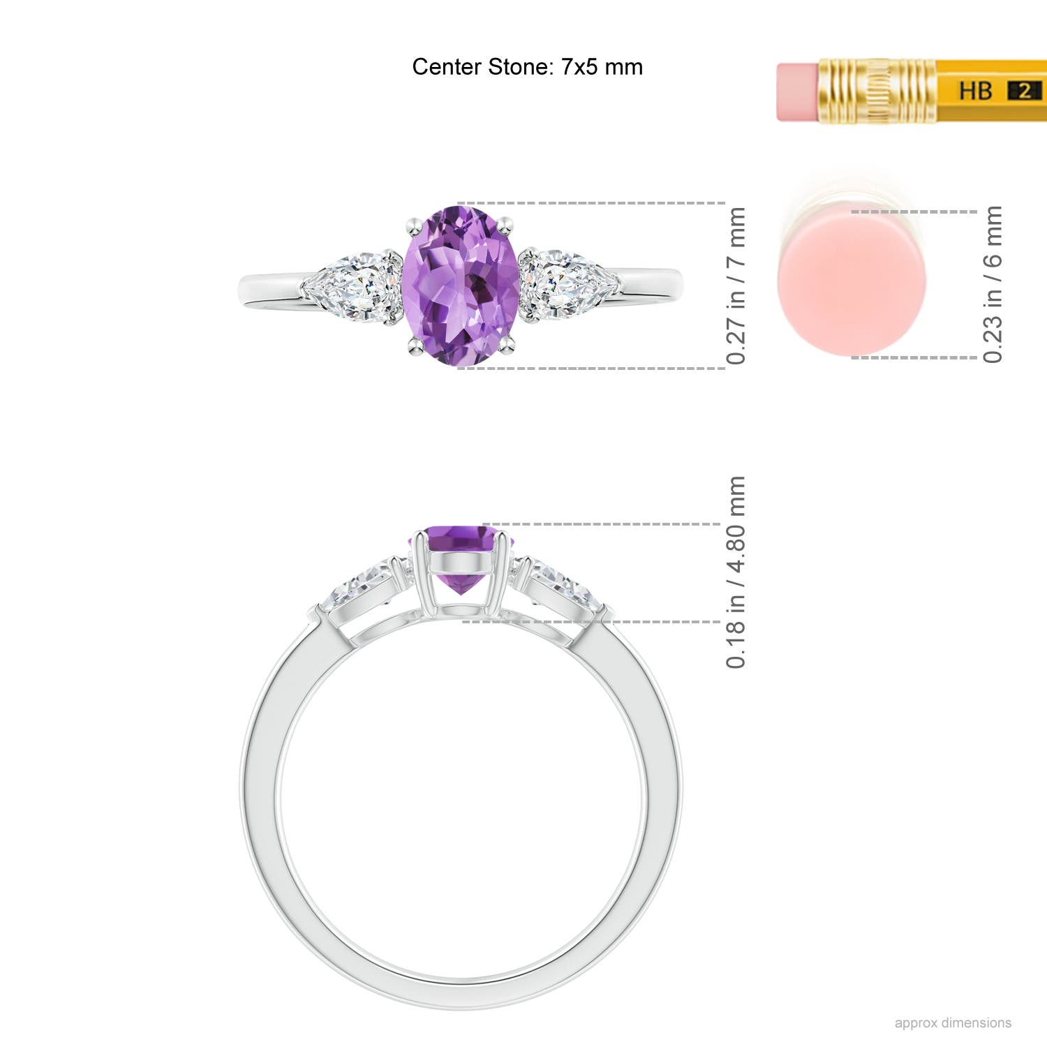 A - Amethyst / 1.1 CT / 14 KT White Gold