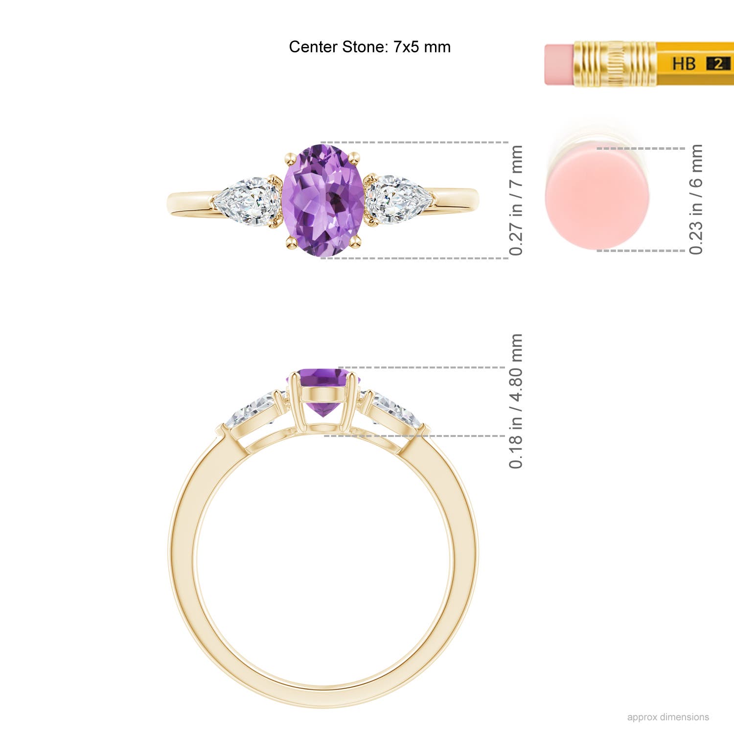 A - Amethyst / 1.1 CT / 14 KT Yellow Gold