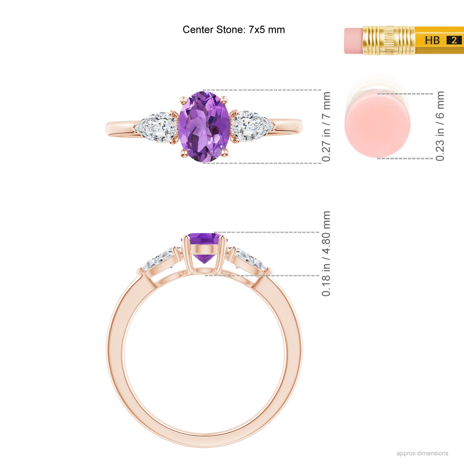 AA - Amethyst / 1.1 CT / 14 KT Rose Gold