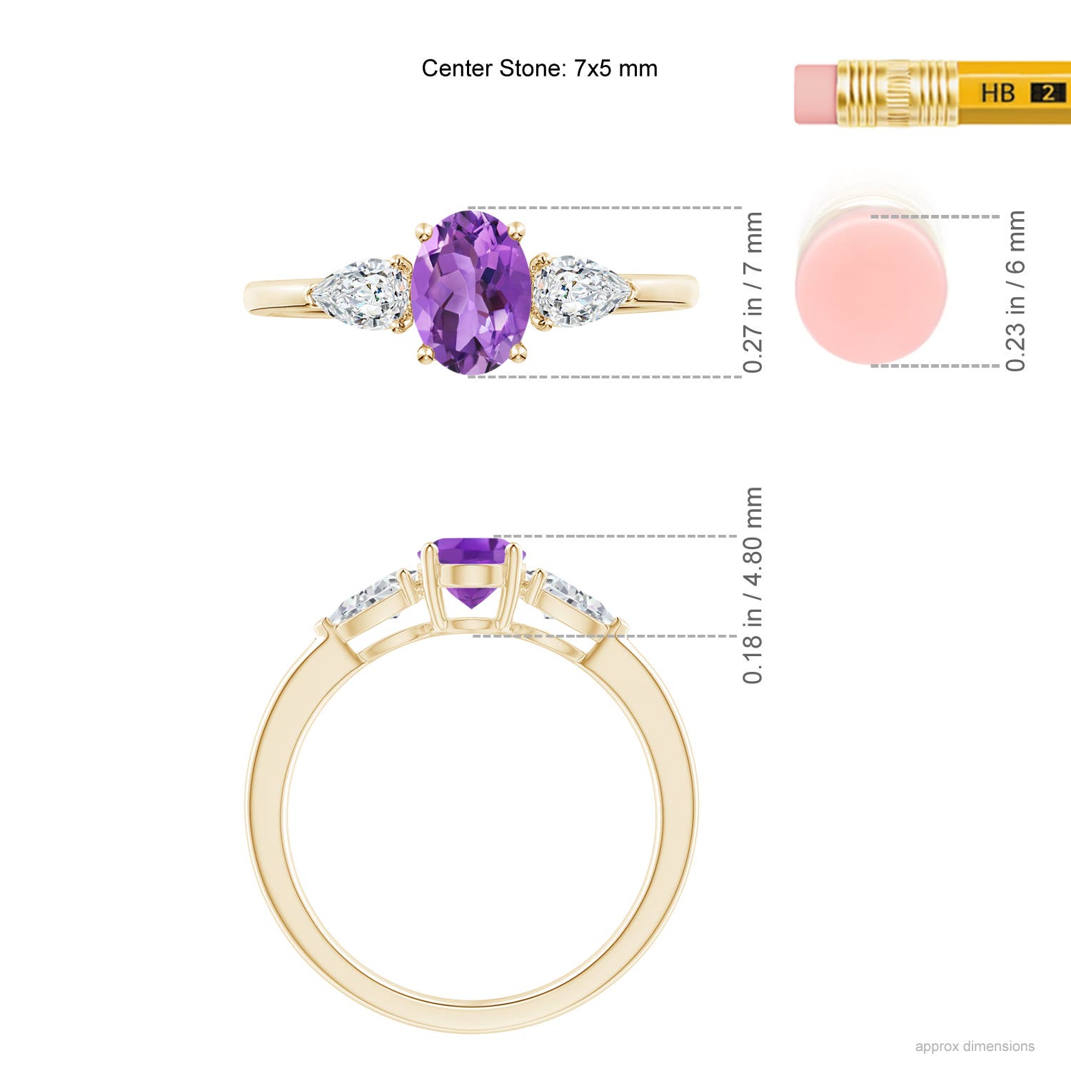 AA - Amethyst / 1.1 CT / 14 KT Yellow Gold