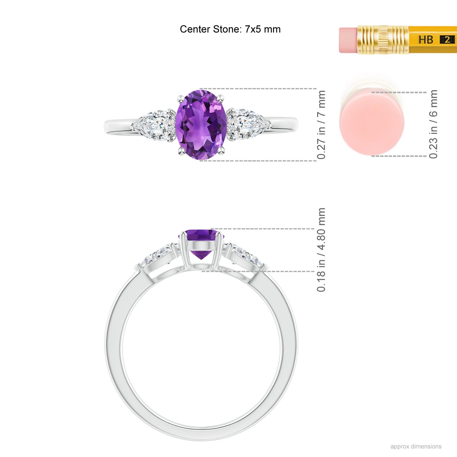 AAA - Amethyst / 1.1 CT / 14 KT White Gold