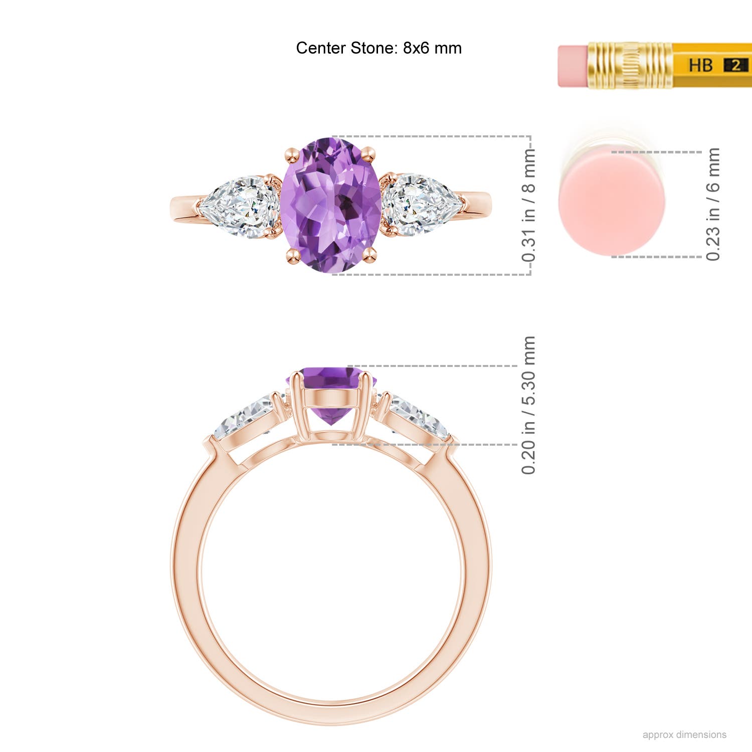 A - Amethyst / 1.95 CT / 14 KT Rose Gold