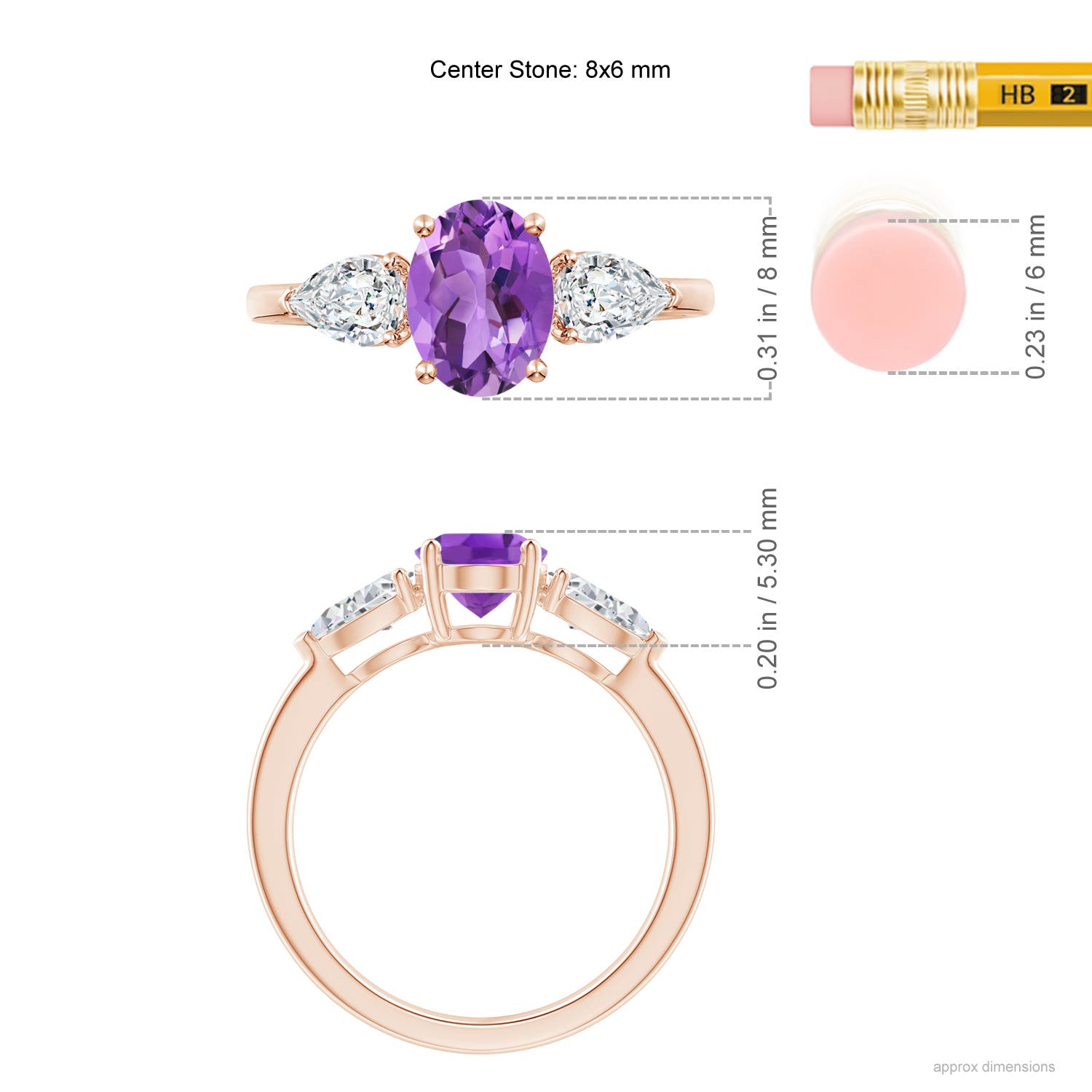 AA - Amethyst / 1.95 CT / 14 KT Rose Gold