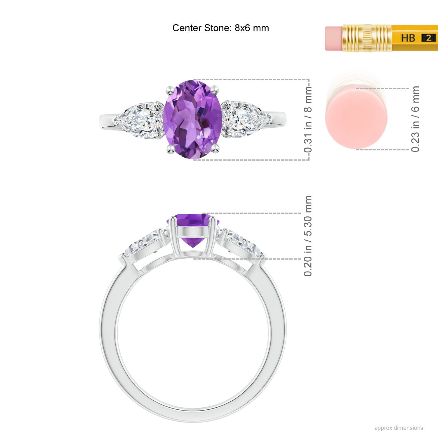 AA - Amethyst / 1.95 CT / 14 KT White Gold