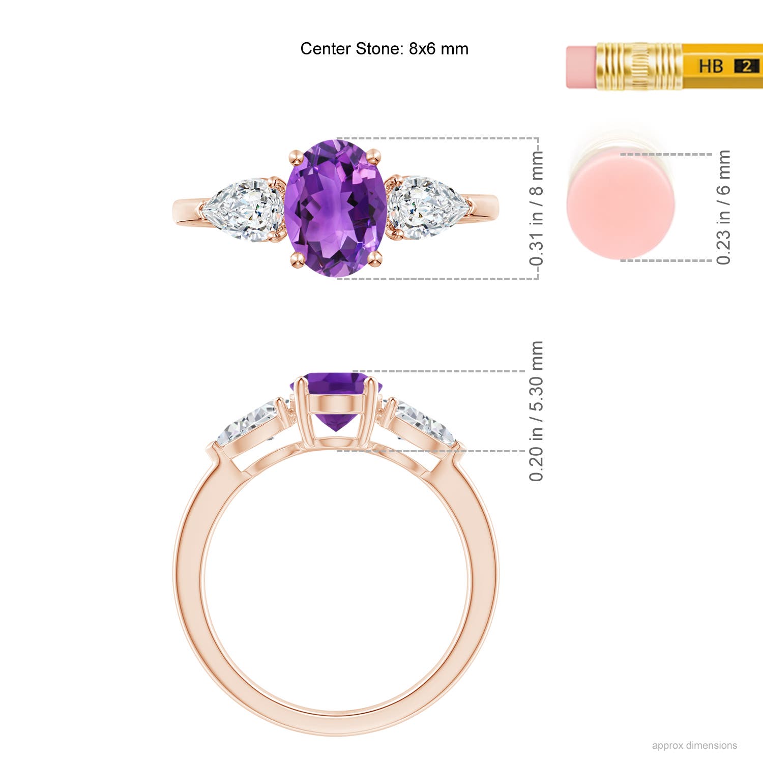 AAA - Amethyst / 1.95 CT / 14 KT Rose Gold