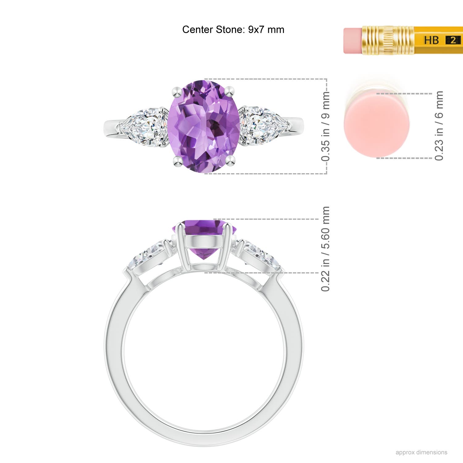 A - Amethyst / 2.4 CT / 14 KT White Gold