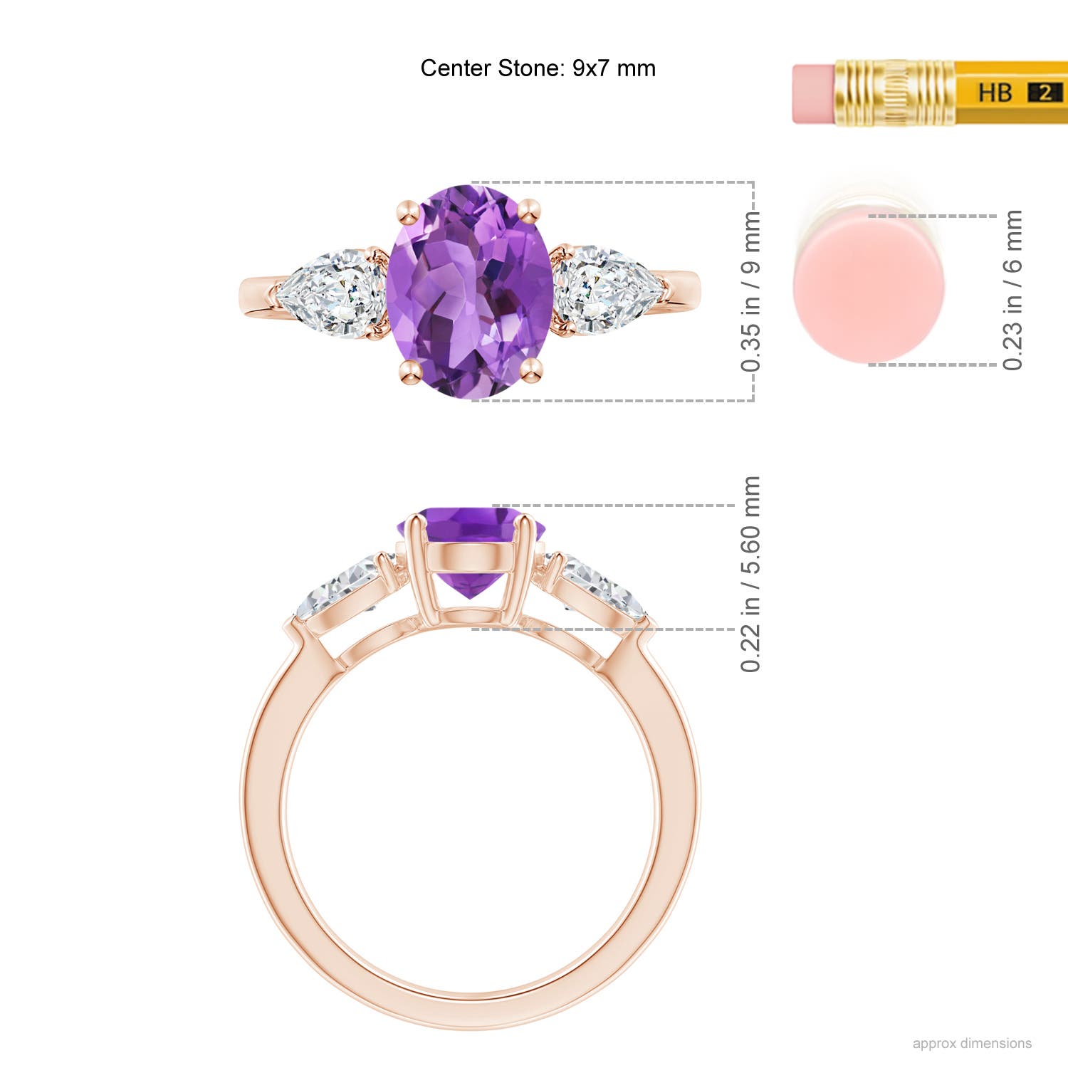 AA - Amethyst / 2.4 CT / 14 KT Rose Gold