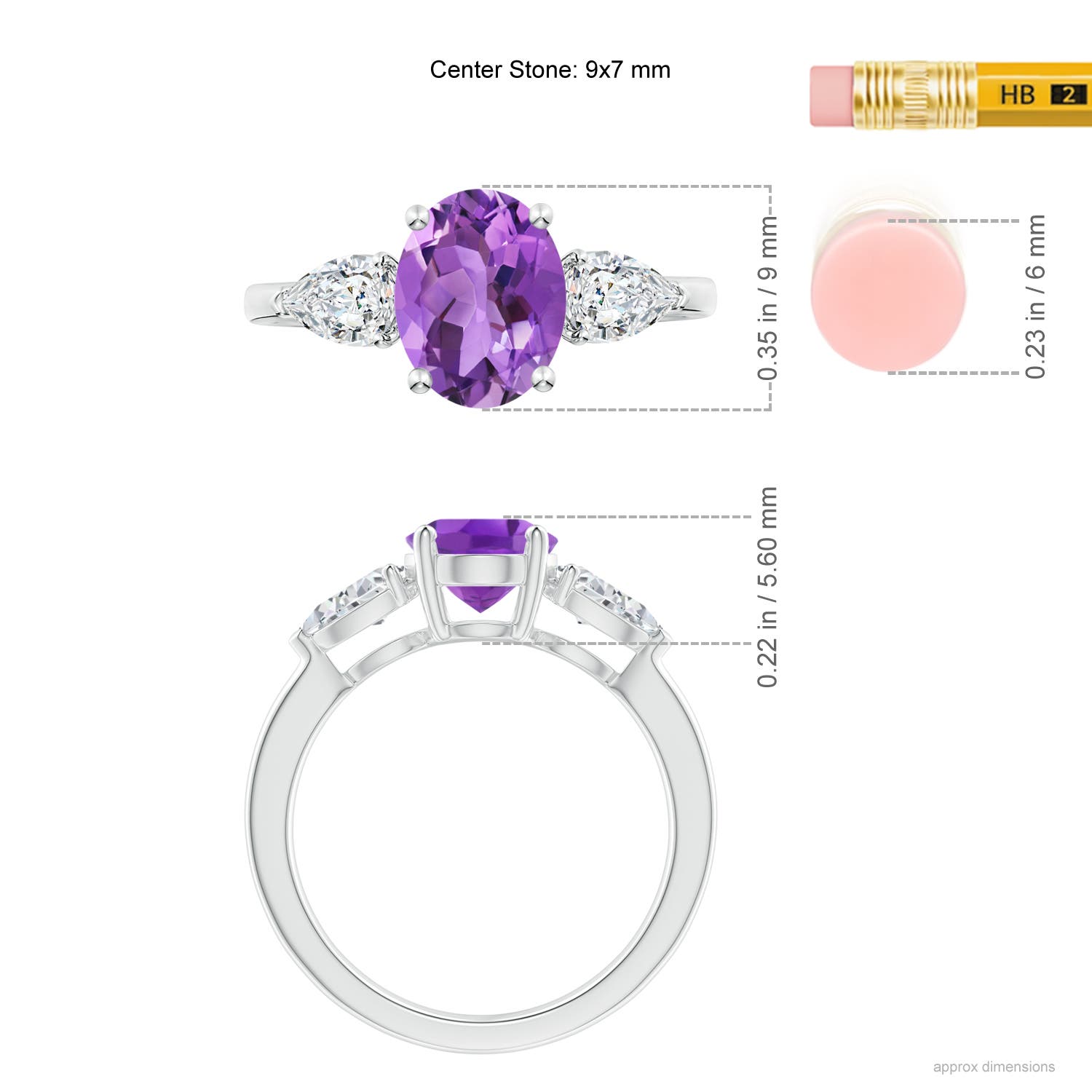 AA - Amethyst / 2.4 CT / 14 KT White Gold