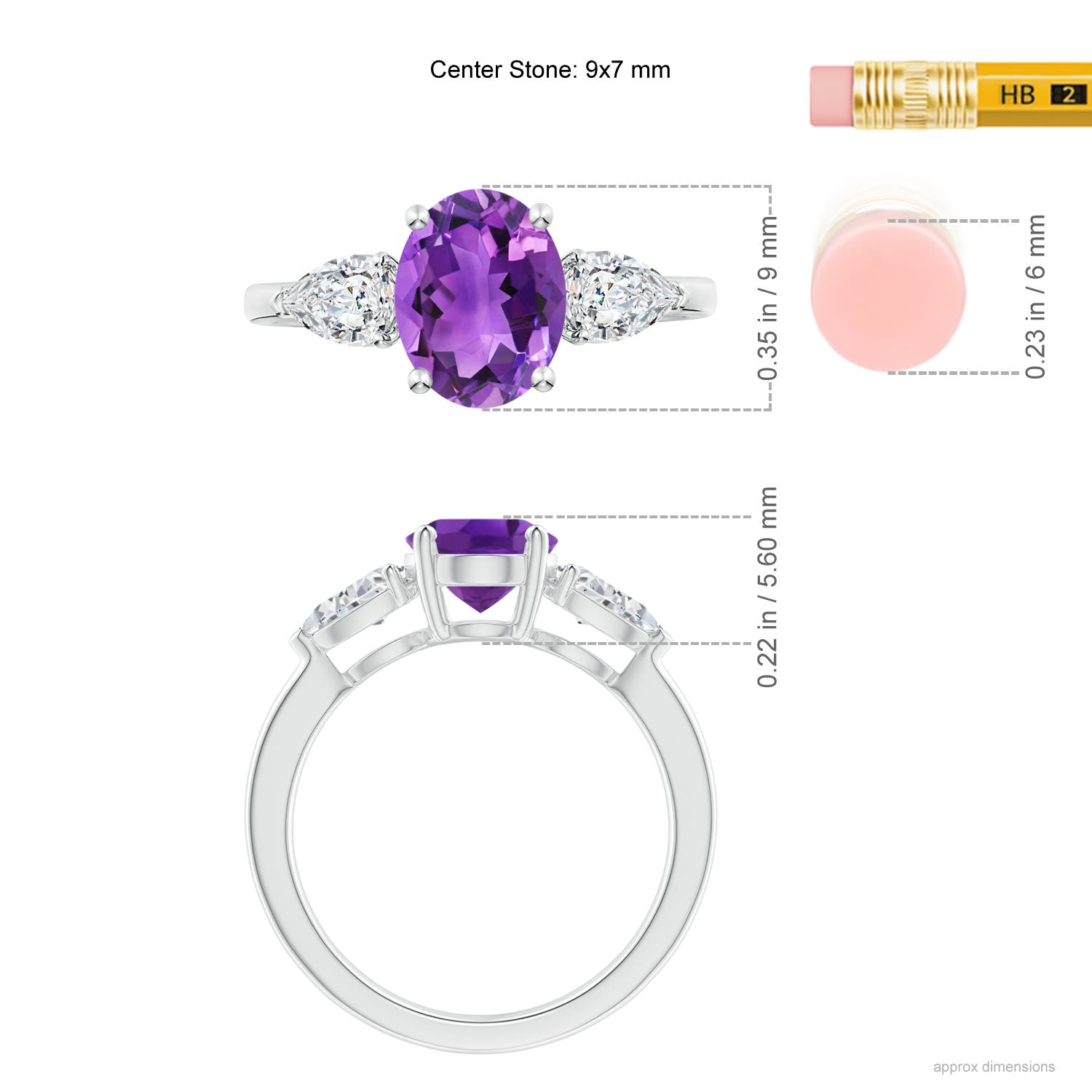 AAA - Amethyst / 2.4 CT / 14 KT White Gold