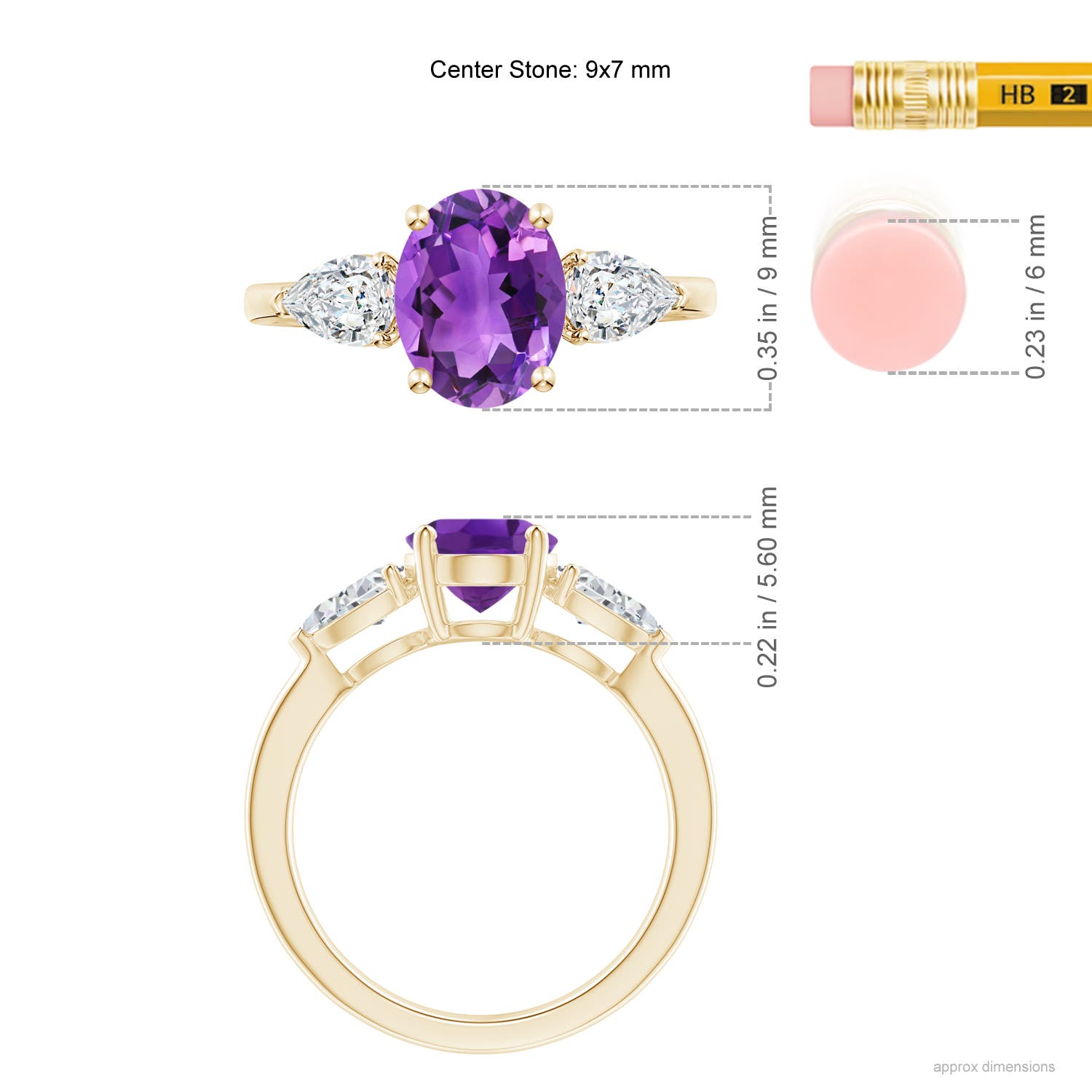 AAA - Amethyst / 2.4 CT / 14 KT Yellow Gold