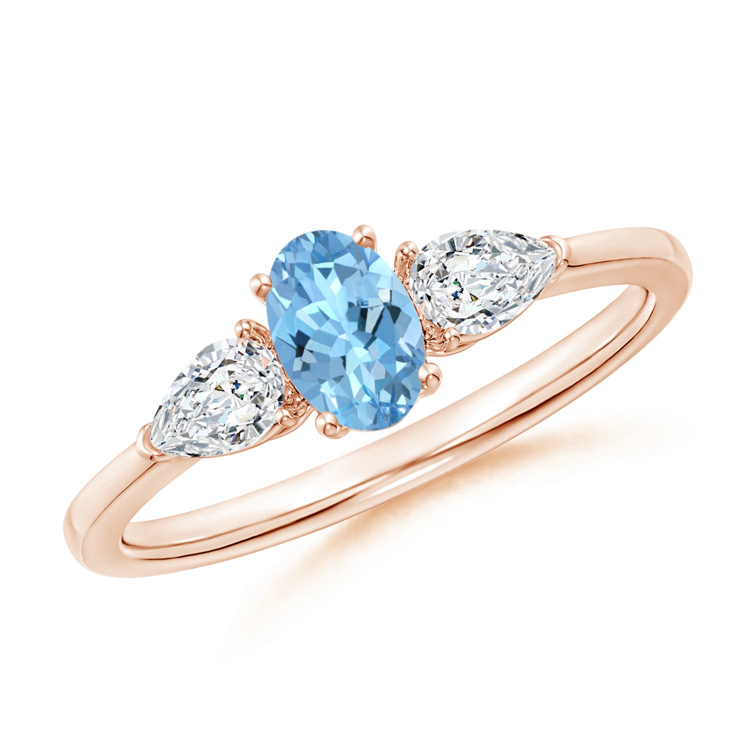 AAAA - Aquamarine / 0.8 CT / 14 KT Rose Gold