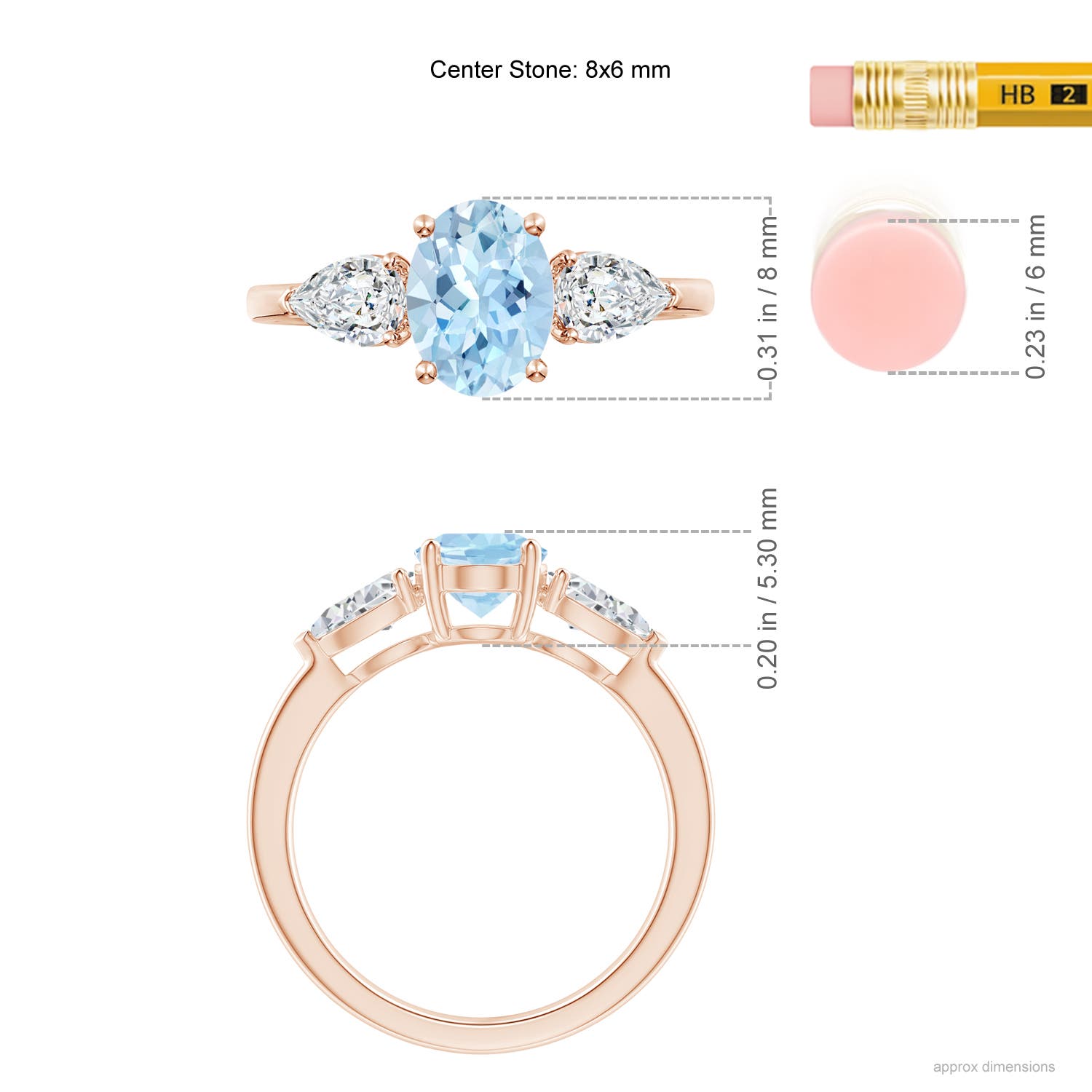 AAA - Aquamarine / 1.8 CT / 14 KT Rose Gold