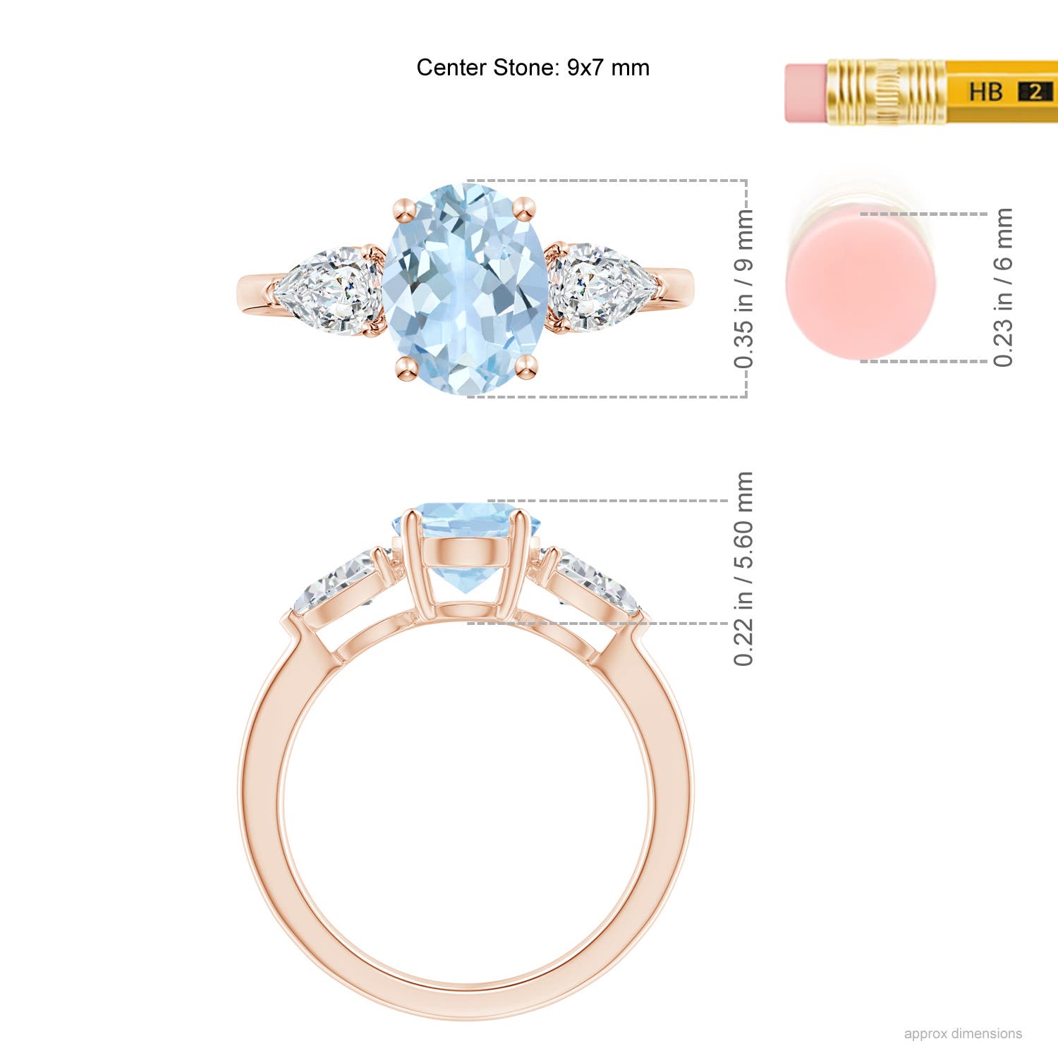 AA - Aquamarine / 2.3 CT / 14 KT Rose Gold