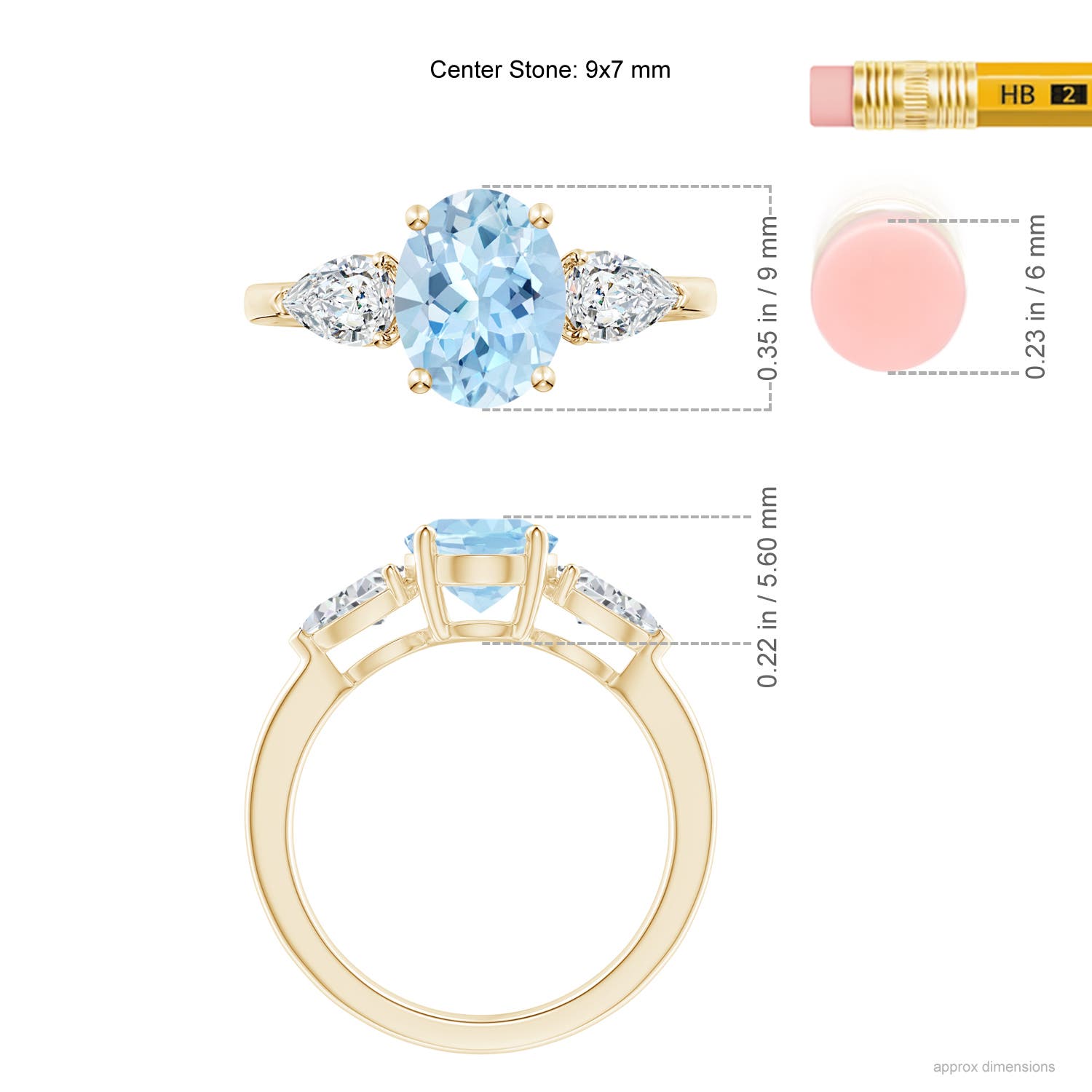 AAA - Aquamarine / 2.3 CT / 14 KT Yellow Gold