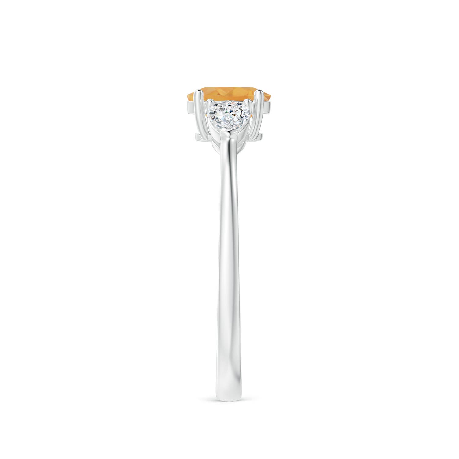 A - Citrine / 0.8 CT / 14 KT White Gold