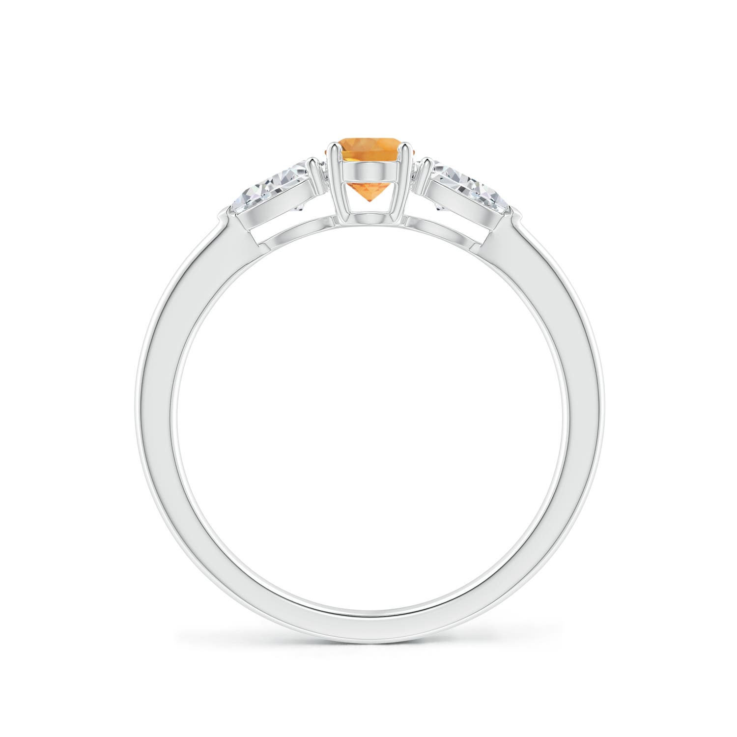 AA - Citrine / 0.8 CT / 14 KT White Gold