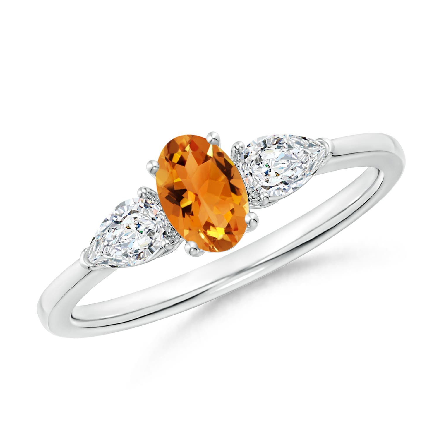 AAA - Citrine / 0.8 CT / 14 KT White Gold