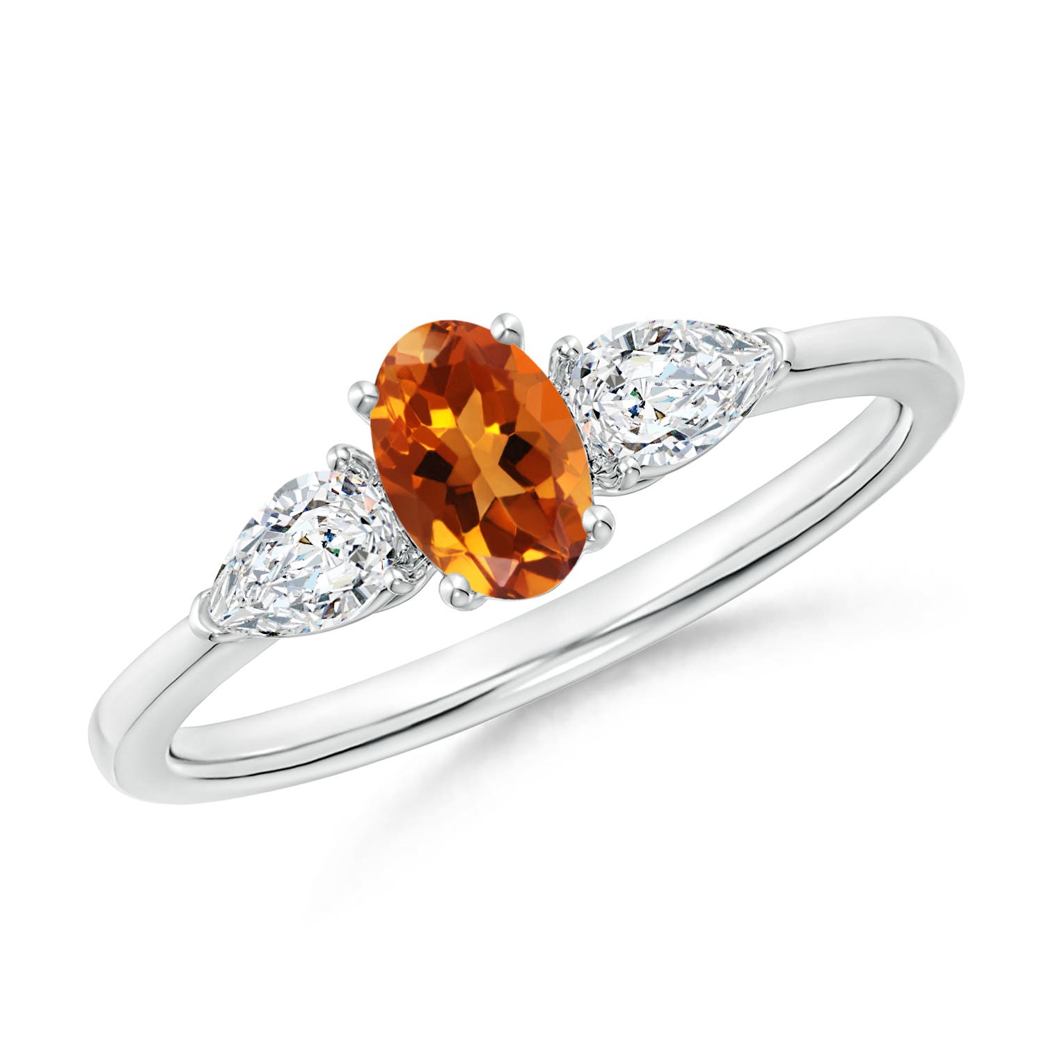 AAAA - Citrine / 0.8 CT / 14 KT White Gold