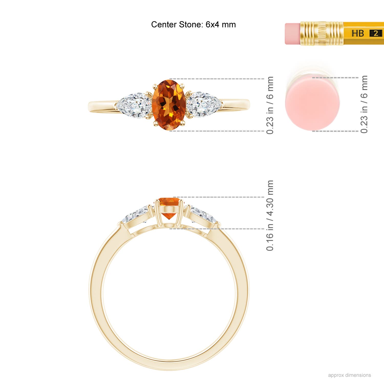 AAAA - Citrine / 0.8 CT / 14 KT Yellow Gold