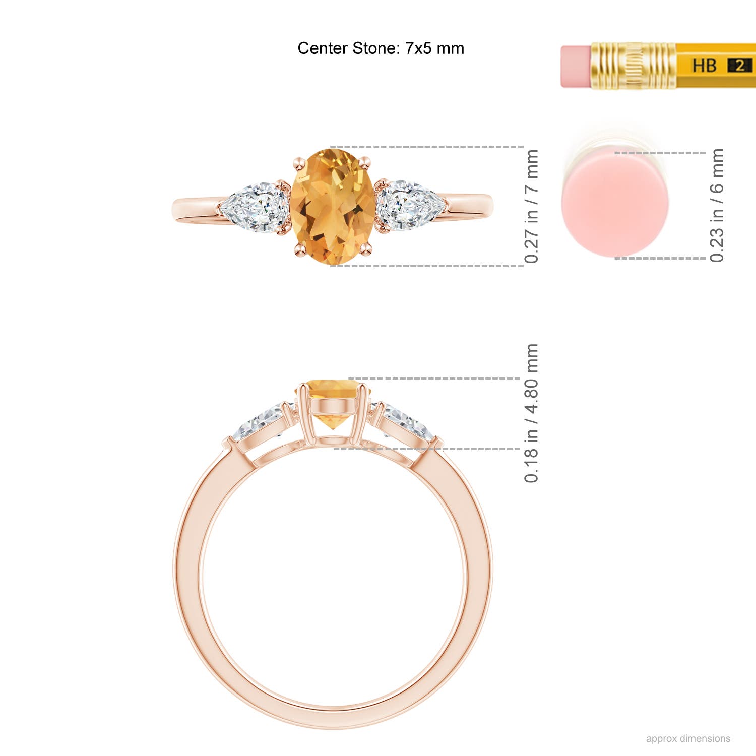 A - Citrine / 1.15 CT / 14 KT Rose Gold