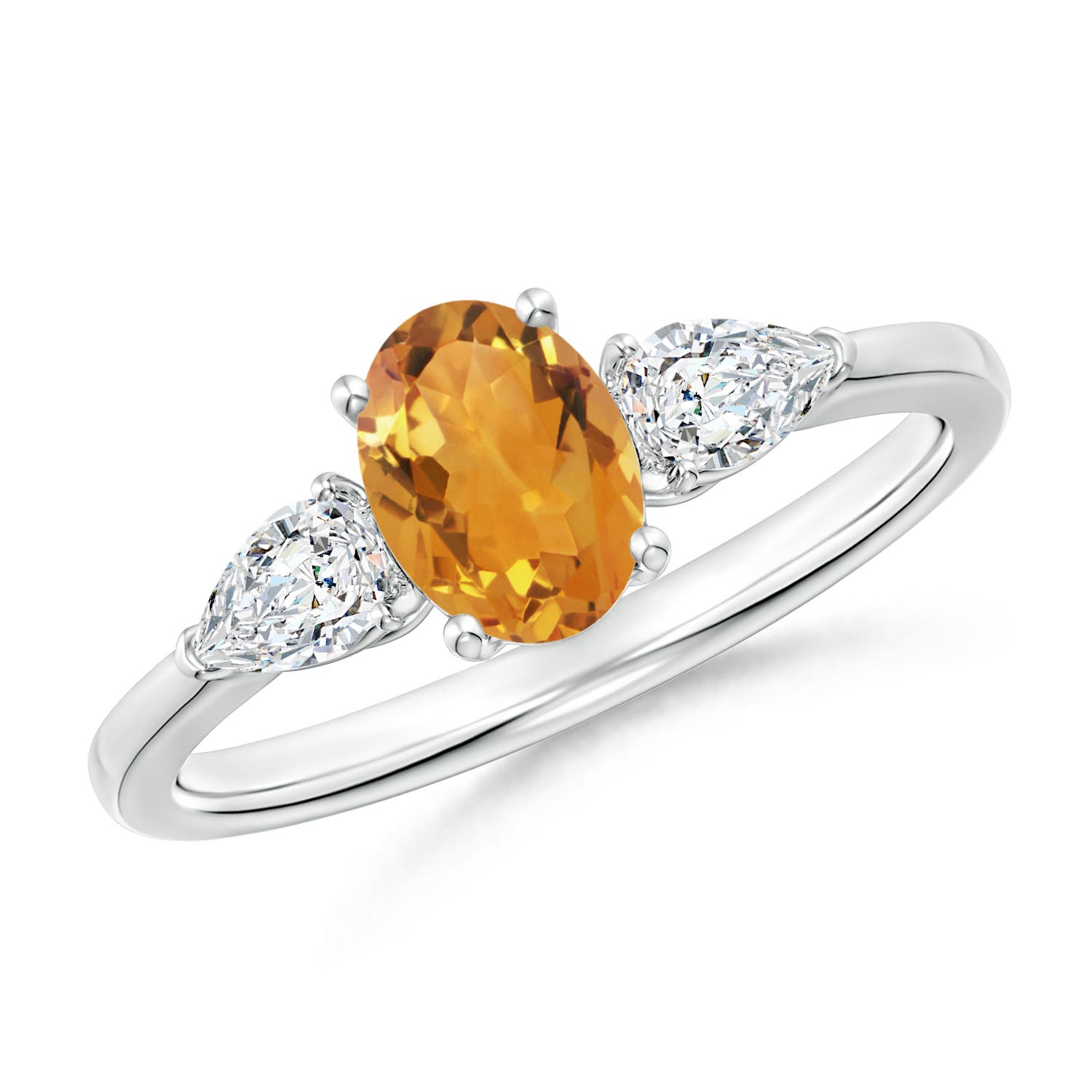 AA - Citrine / 1.15 CT / 14 KT White Gold