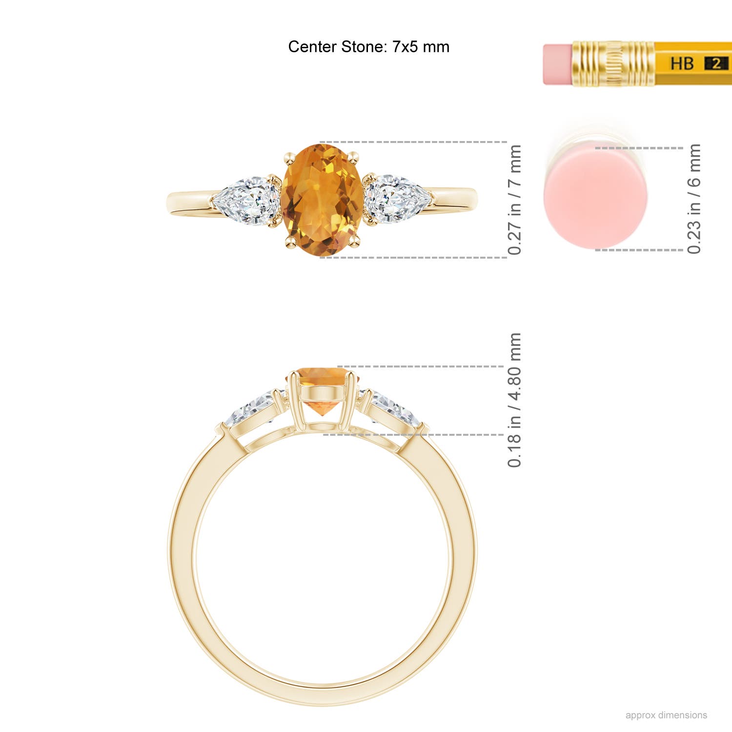 AA - Citrine / 1.15 CT / 14 KT Yellow Gold