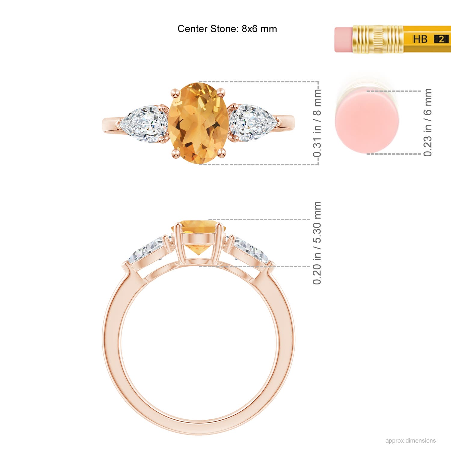 A - Citrine / 1.9 CT / 14 KT Rose Gold