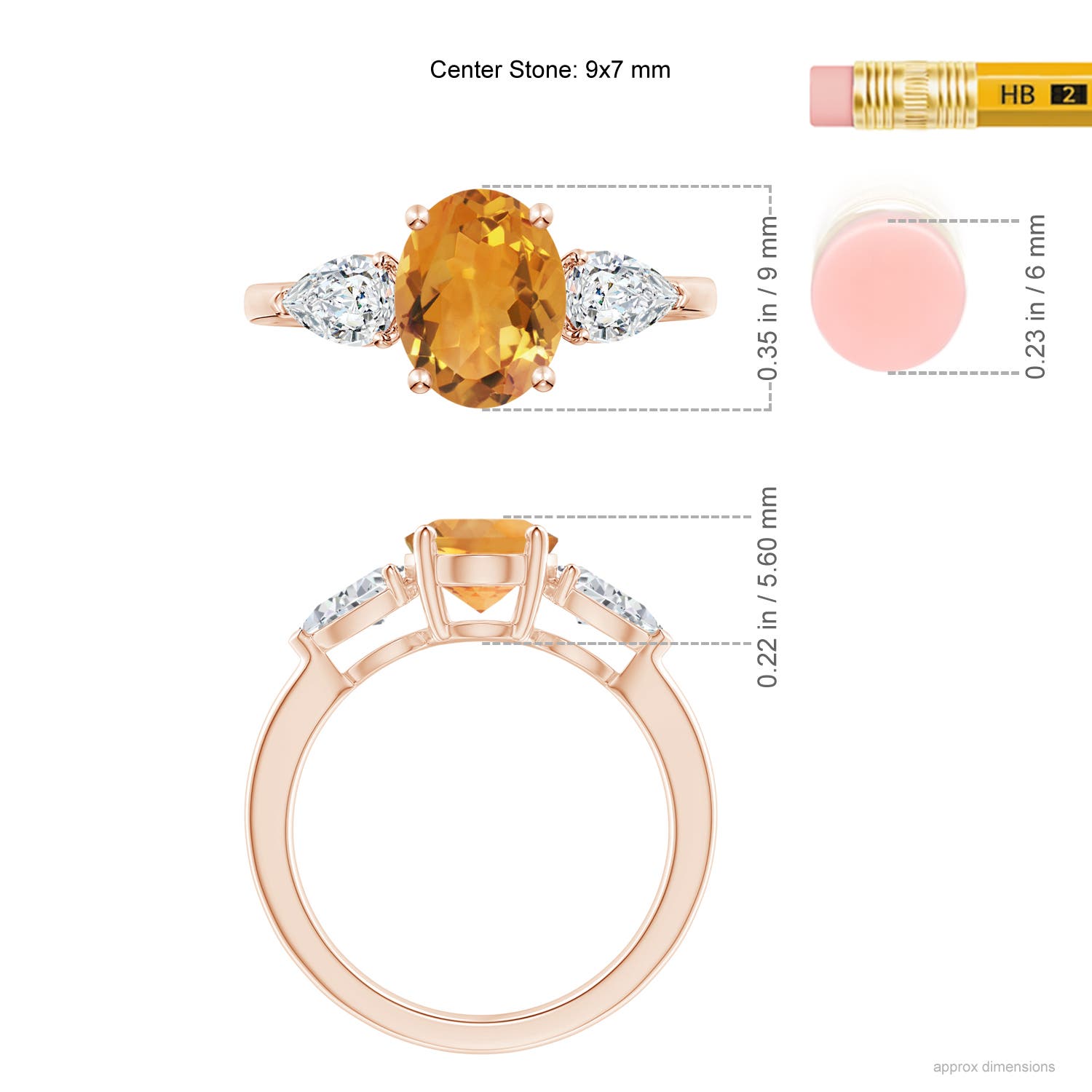 AA - Citrine / 2.45 CT / 14 KT Rose Gold