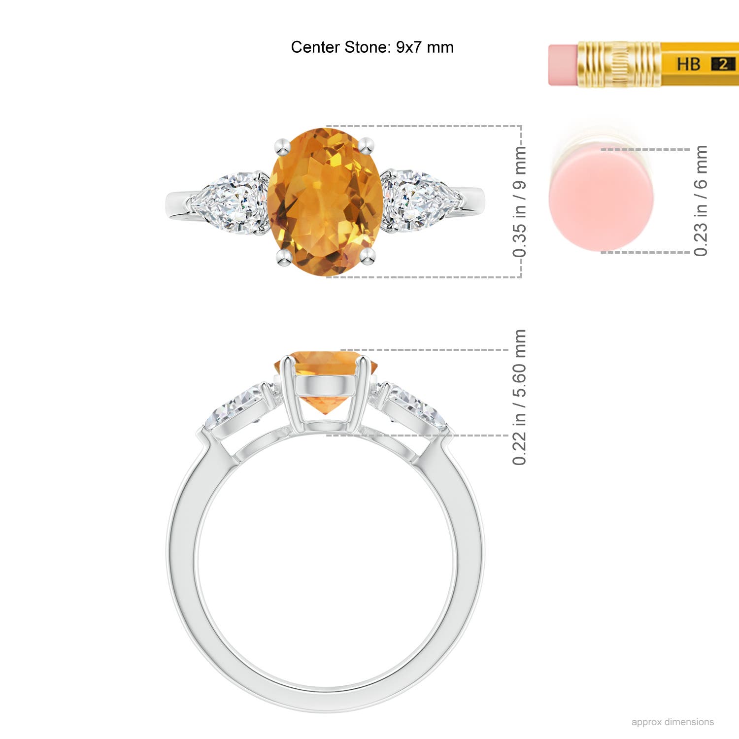 AA - Citrine / 2.45 CT / 14 KT White Gold