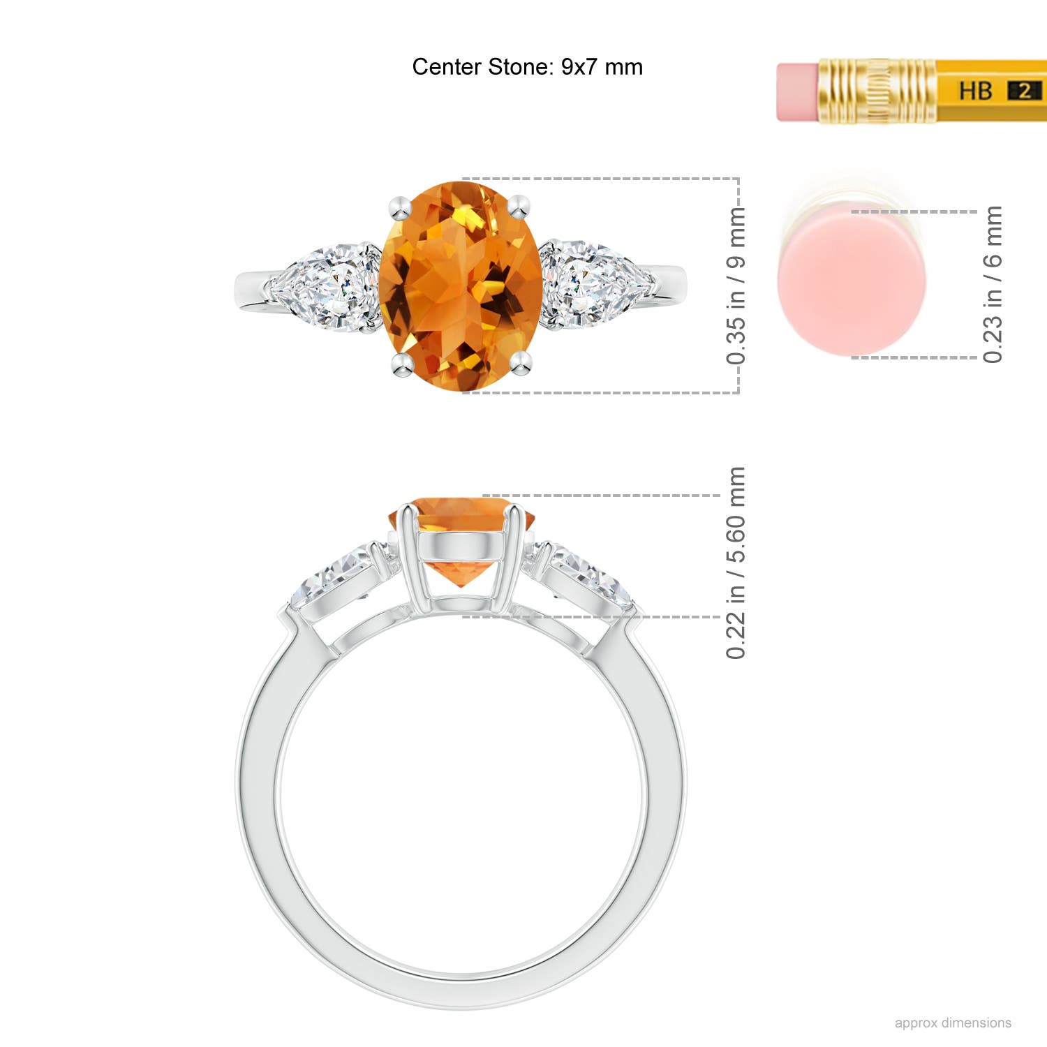 AAA - Citrine / 2.45 CT / 14 KT White Gold