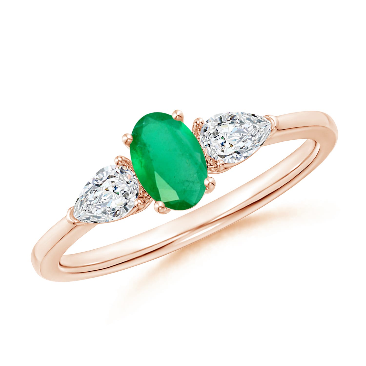 A - Emerald / 0.8 CT / 14 KT Rose Gold