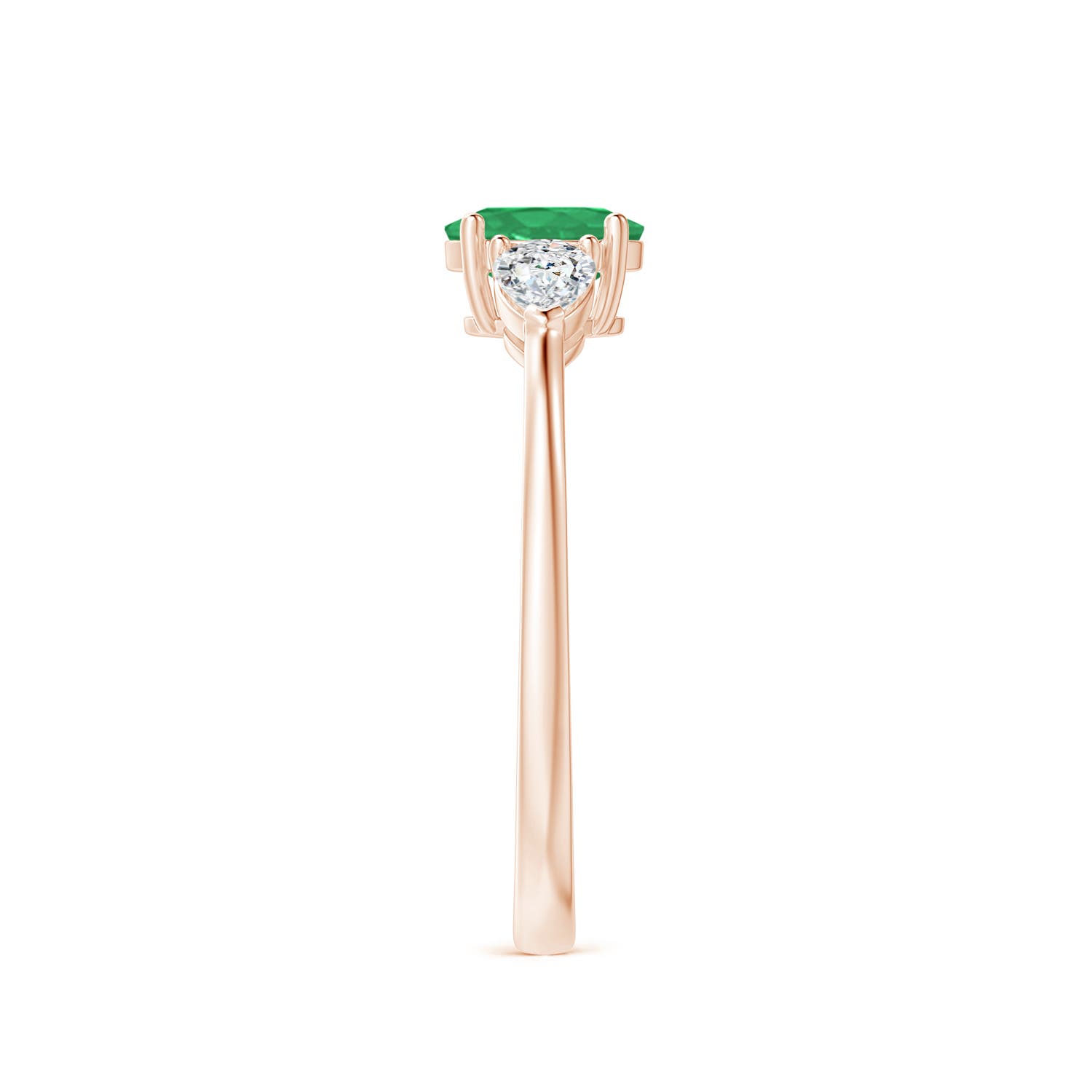 A - Emerald / 0.8 CT / 14 KT Rose Gold