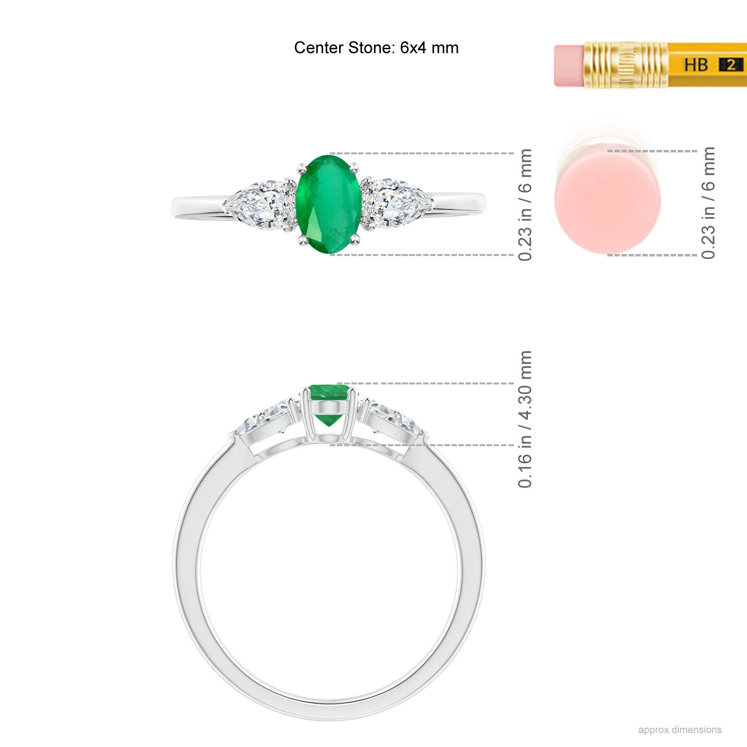 A - Emerald / 0.8 CT / 14 KT White Gold