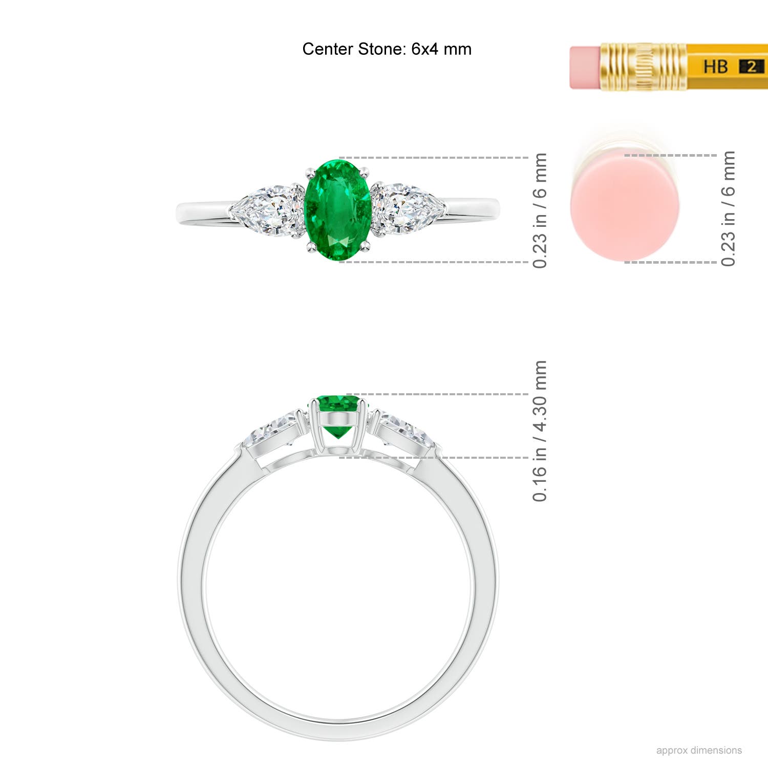 AAA - Emerald / 0.8 CT / 14 KT White Gold