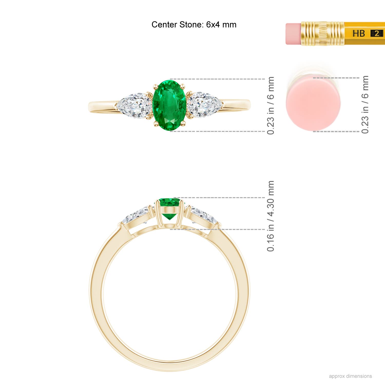 AAA - Emerald / 0.8 CT / 14 KT Yellow Gold