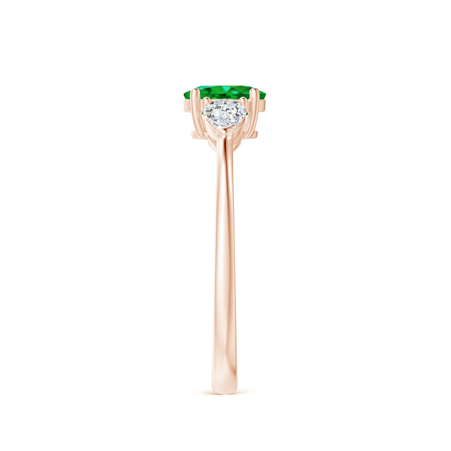 AAAA - Emerald / 0.8 CT / 14 KT Rose Gold