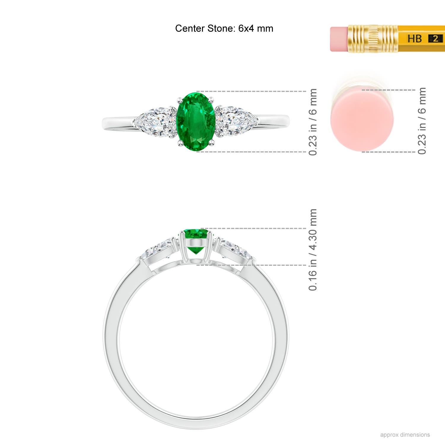 AAAA - Emerald / 0.8 CT / 14 KT White Gold