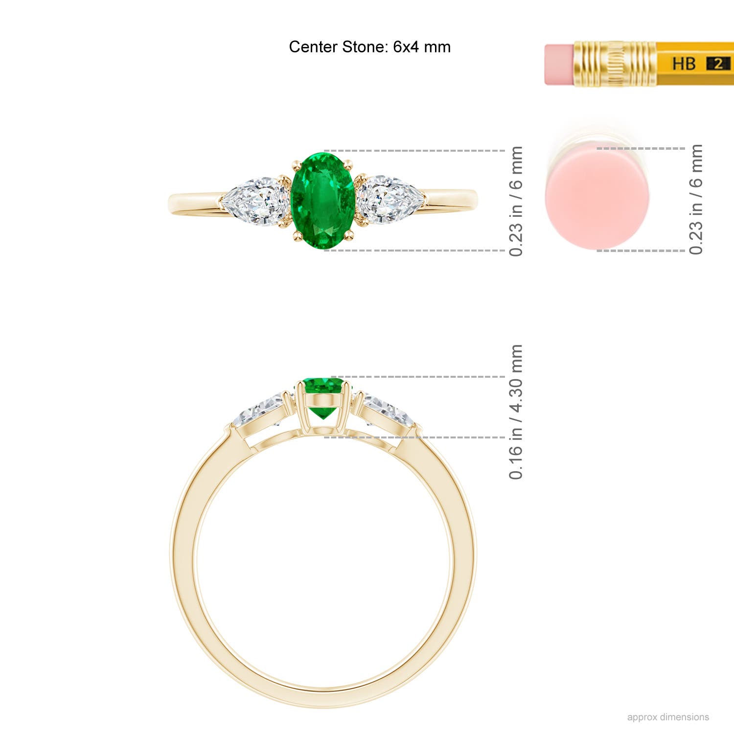 AAAA - Emerald / 0.8 CT / 14 KT Yellow Gold