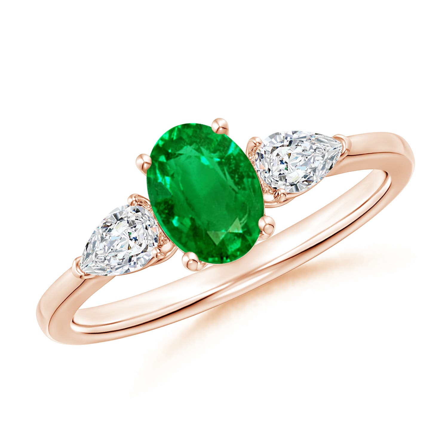 AAAA - Emerald / 1.06 CT / 14 KT Rose Gold