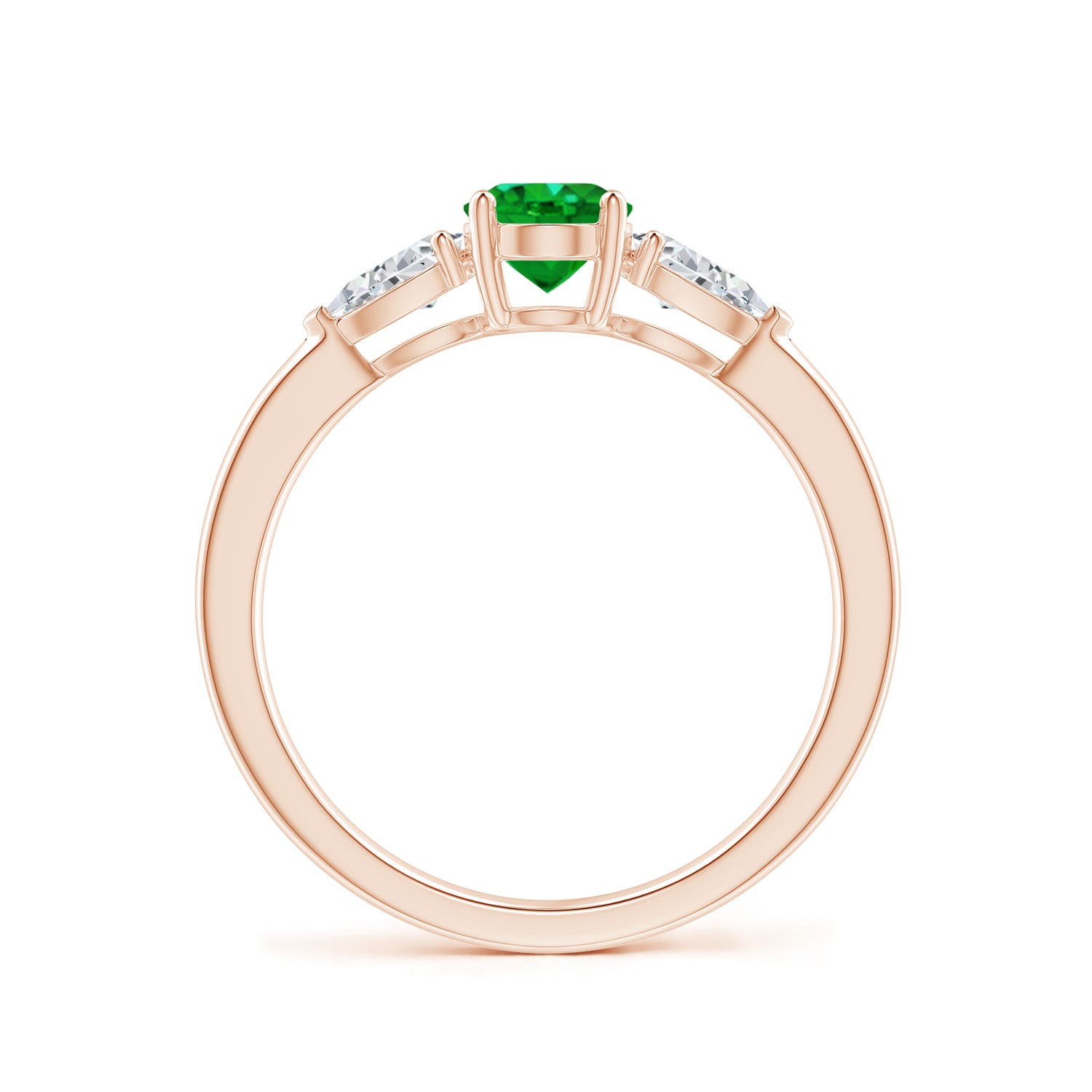 AAAA - Emerald / 1.06 CT / 14 KT Rose Gold