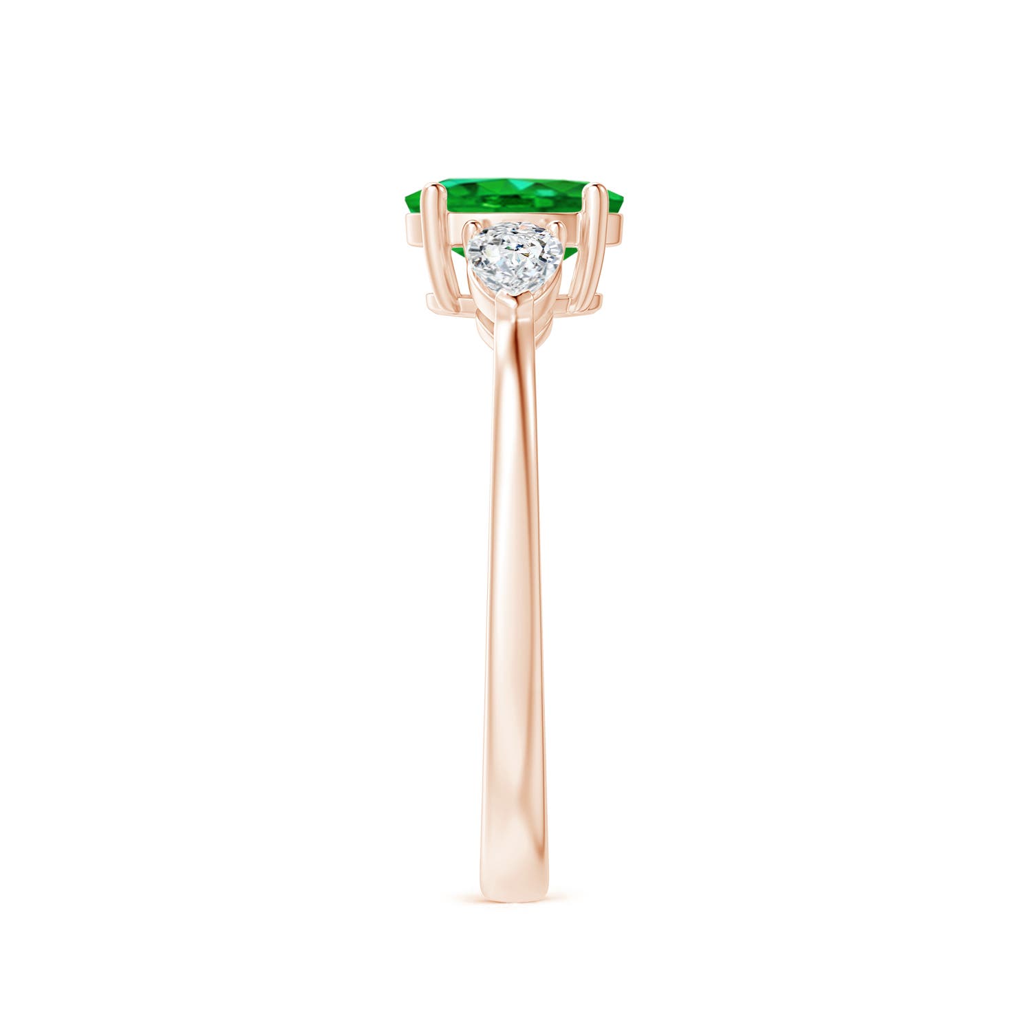 AAAA - Emerald / 1.06 CT / 14 KT Rose Gold