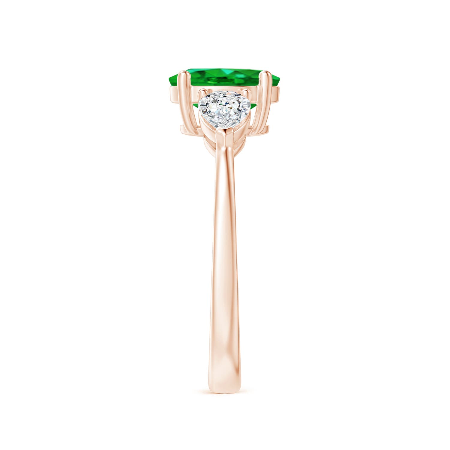 AAAA - Emerald / 1.9 CT / 14 KT Rose Gold