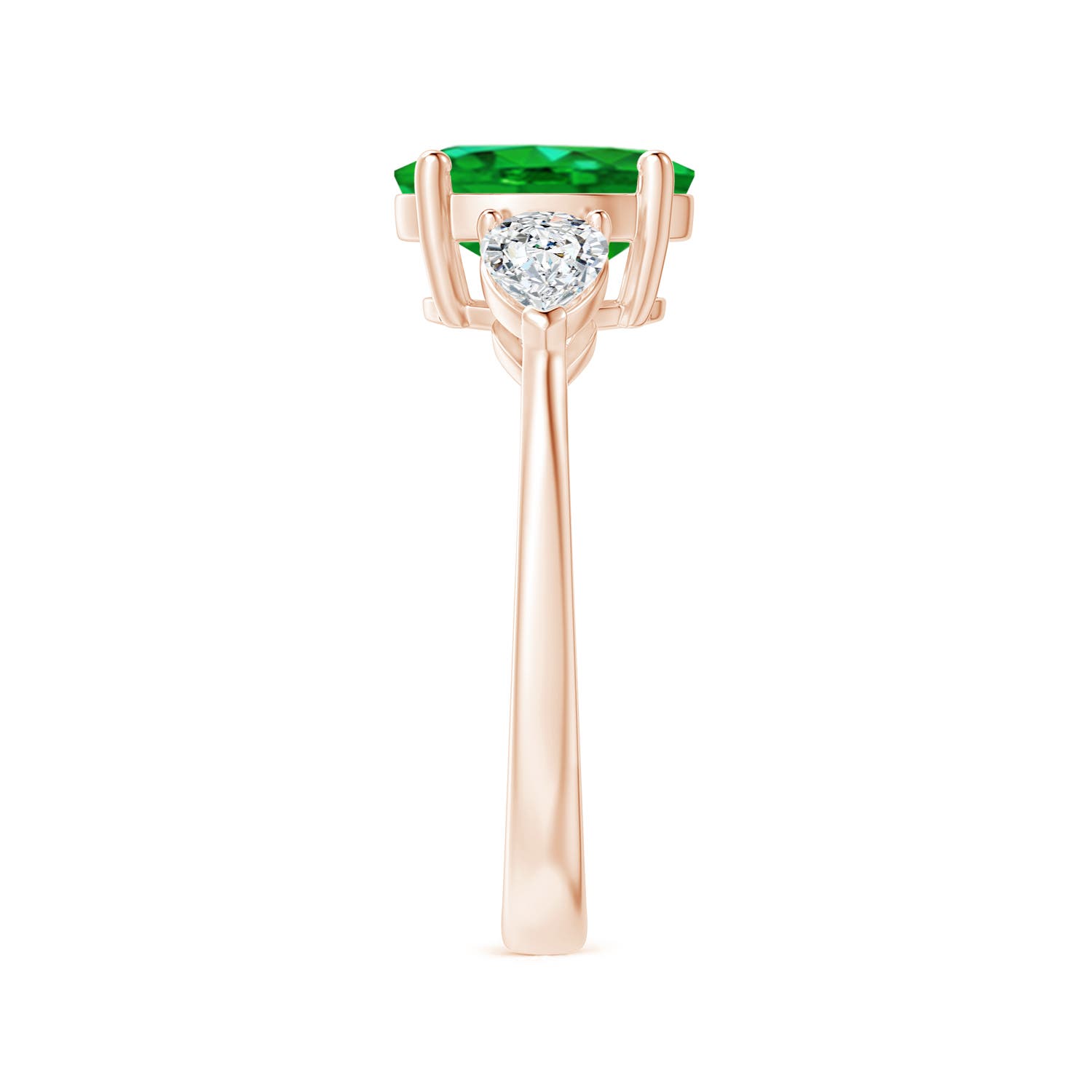 AAAA - Emerald / 2.3 CT / 14 KT Rose Gold